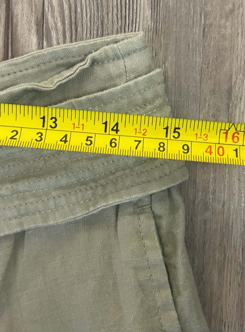 Nicole Miller New York Sage Green 100% Linen Pleated Wide-Leg Pants - Picture 5 of 9